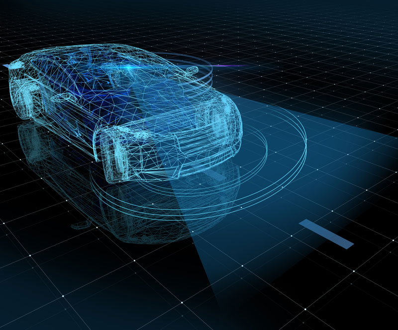 ADAS-Vehicle-Diagram A computer generated diagram of a cars ADAS at work