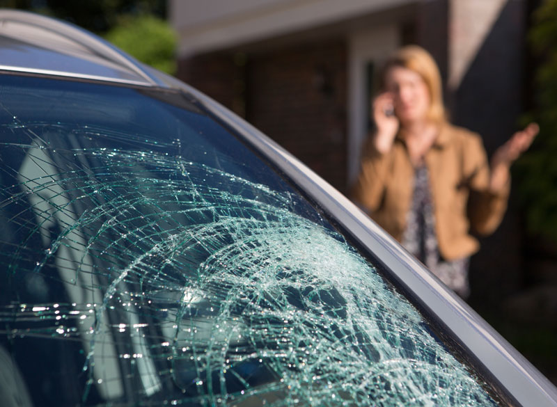 Broken-Windshield women calling Utah Elite Auto Glass because her windshield is broken