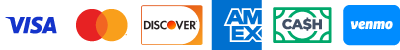 Visa MasterCard discover American Express Cash & Venmo Accepted